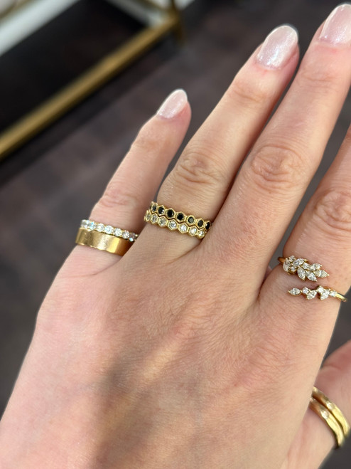 Honeycomb Diamond Band