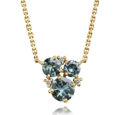 Montana Sapphire Cluster Pendant