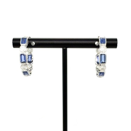 sapphire earrings, sapphire hoops, sapphire jewelry, sapphire and diamond earrings, sapphire and diamond hoops, sapphire and diamond jewelry, unique sapphire jewelry, unique sapphire earrings