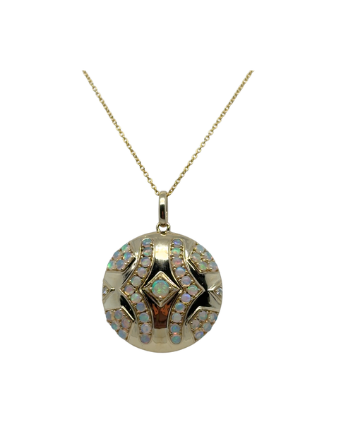 opal pendant, opal necklace, opal medallion, opal jewelry, Australian opal jewelry