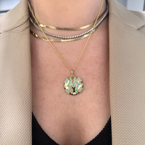 opal pendant, opal necklace, opal medallion, opal jewelry, Australian opal jewelry