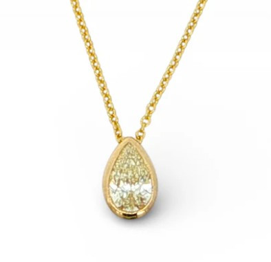 1/2ct Light Yellow Diamond Pendant
