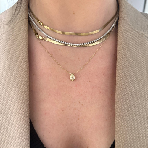 1/2ct Light Yellow Diamond Pendant