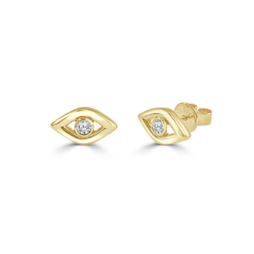 Diamond Evil Eye Stud Earrings