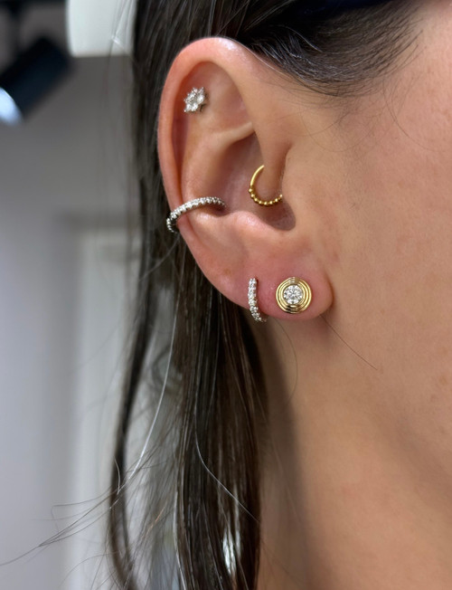 Triple Bezel Diamond Studs