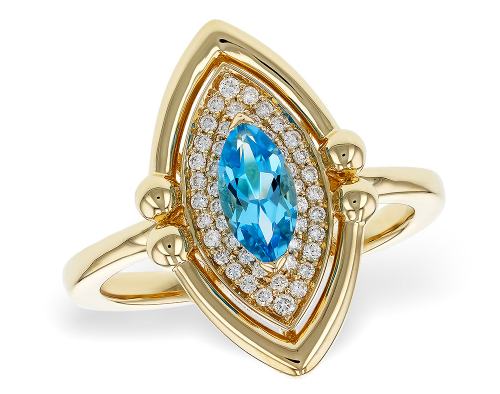 Marquise Blue Topaz Ring