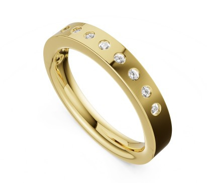 flush set diamond band, flush set diamond ring, gypsy set diamond ring, gypsy set diamond band, unique wedding ring, trending wedding band