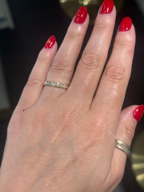 flush set diamond band, flush set diamond ring, gypsy set diamond ring, gypsy set diamond band, unique wedding ring, trending wedding band