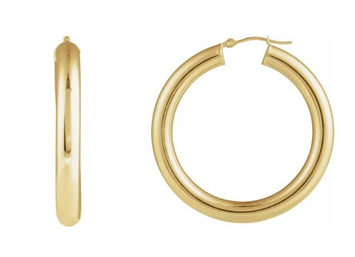 40x5mm Hoops - Yellow Gold