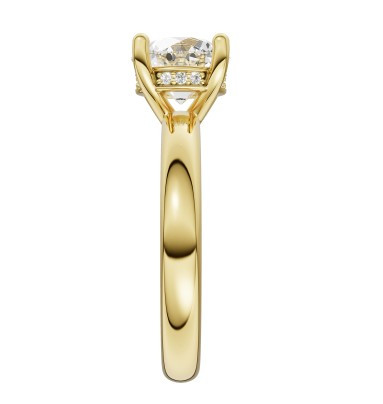 Hidden Halo Yellow Gold Solitaire Mounting