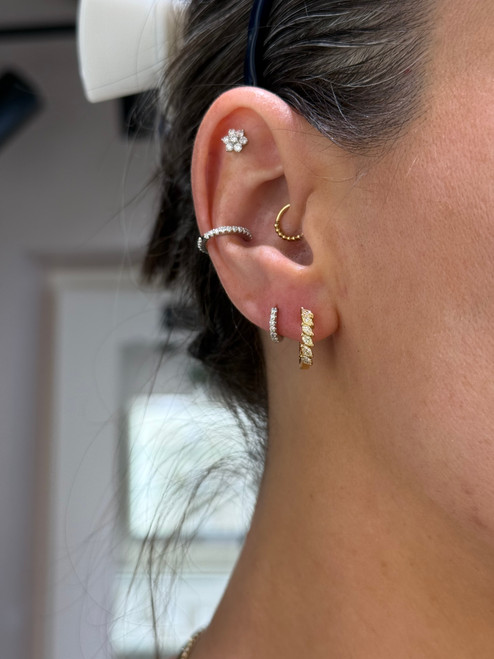 Marquise Yellow Diamond Hoops