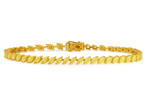 Marquise Yellow Diamond Tennis Bracelet