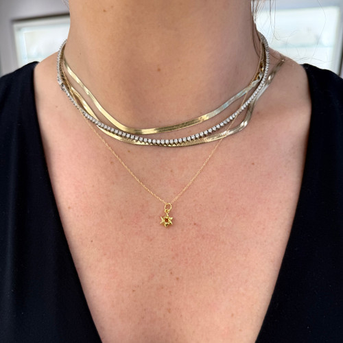 Mini Star Of David Gold Pendant