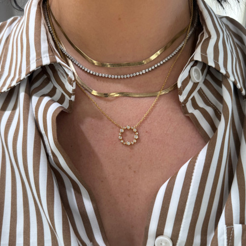 Circle Bubble Pendant - Yellow Gold