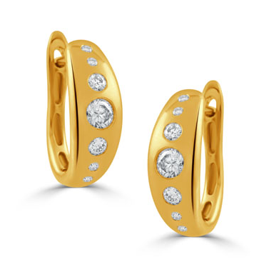 Flush Set Diamond Hoops