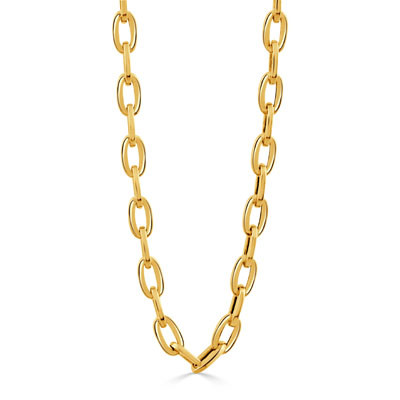 18kt Yellow Gold Flat Oval Link Chain