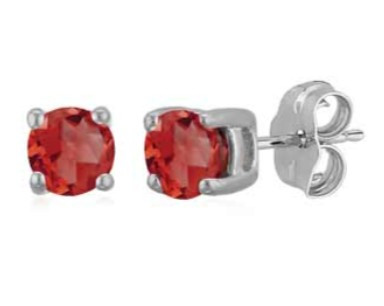 Ruby Studs- White Gold