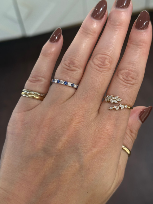 sapphire ring, sapphire band, sapphire jewelry, sapphire and diamond band, sapphire and diamond ring, sapphire and diamond jewelry