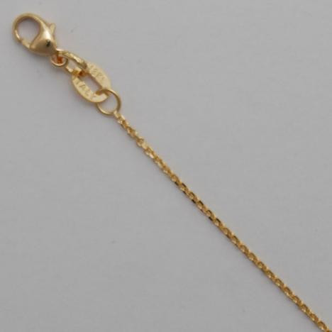 1mm Diamond Cut Cable Chain- Yellow Gold