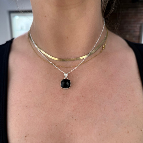 Cushion Black Onyx Pendant