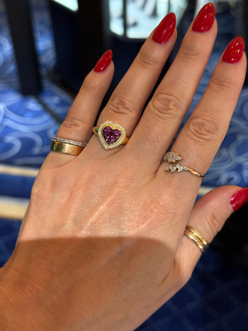 Purple Garnet Heart Ring
