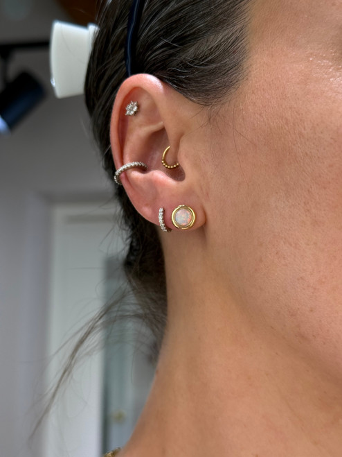 6mm Opal Earrings