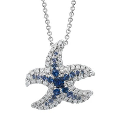 Sapphire and Diamond Starfish Necklace