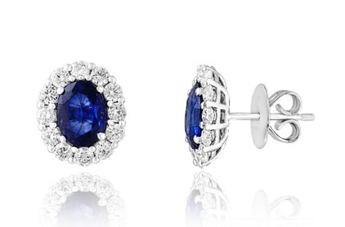 sapphire and diamond earrings, sapphire and diamond studs, sapphire earrings, sapphire studs, sapphire jewelry, sapphire and diamond jewelry