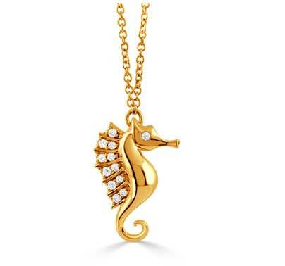seahorse pendant, seahorse necklace, seahorse jewelry