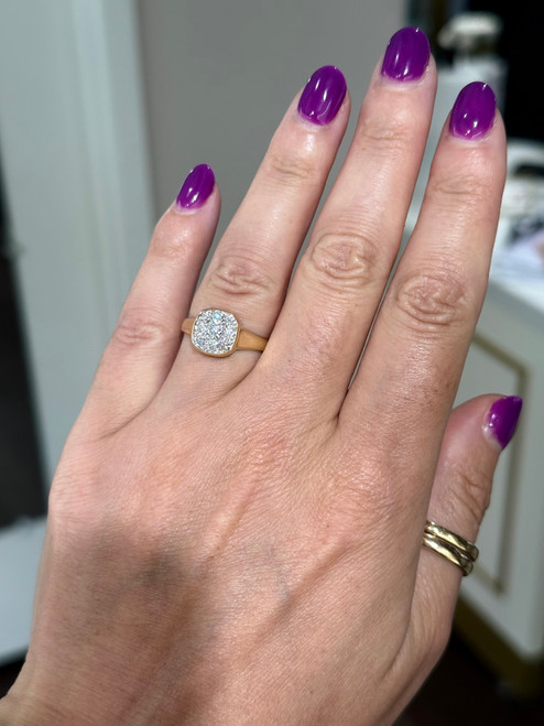 diamond ring, unique diamond ring, signet diamond ring, diamond signet ring