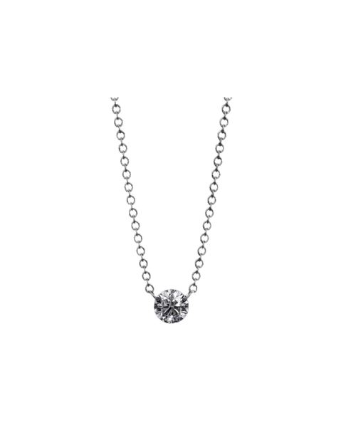 Floating Diamond Solitaire Necklace