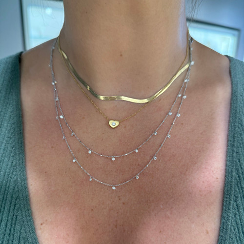 DIAMOND DANGLE NECKLACE, DIAMOND NECKLACE, UNIQUE DIAMOND NECKLACE, PIERCED DIAMOD NECKLACE, PIERCED DIAMOND JEWELRY, DRILLED DIAMOND NECKLACE, DRILLED DIAMOND JEWELRY