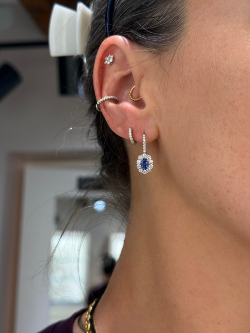 sapphire earrings, sapphire jewelry, sapphire and diamond earrings, sapphire and diamond jewelry