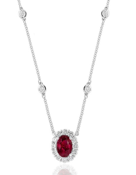 ruby necklace, ruby jewelry, ruby and diamond jewelry, ruby and diamond necklace