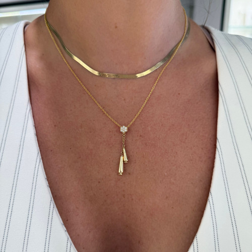 Diamond Accented Lariat Necklace