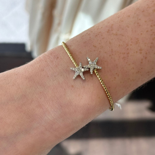 Diamond Starfish Cuff Bracelet