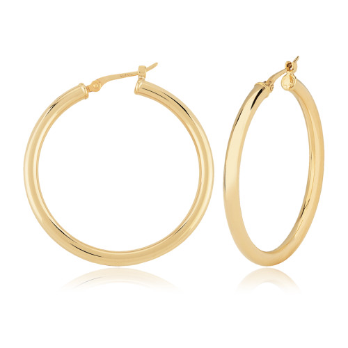 hoops, hoop earrings, round hoops, yellow gold hoops
