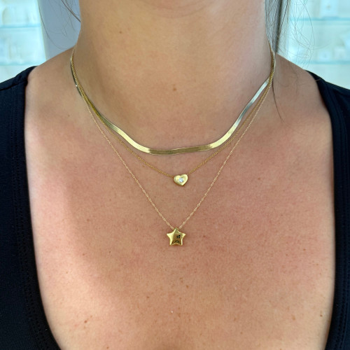 Puffed Star Necklace
