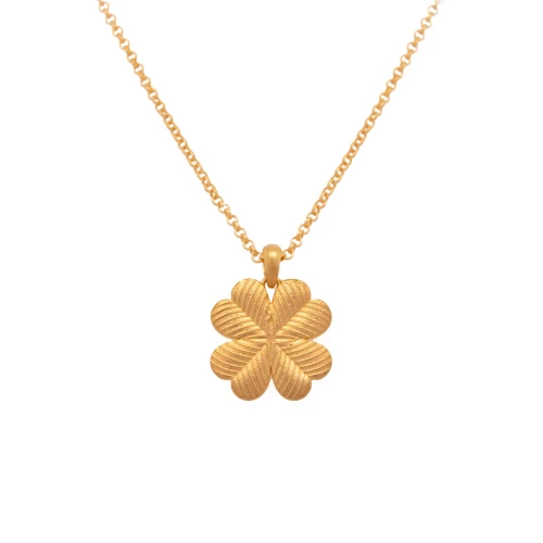 Vermeil Lucky Clover Reversible Necklace
