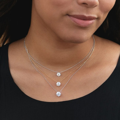 diamond solitaire necklace, lab grown diamond necklace, lab grown diamond jewelry