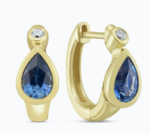 sapphire earrings, sapphire hoops, sapphire jewelry, montana sapphire earrings, montana sapphire jewelry, sapphire and diamond jewelry, sapphire and diamond hoops, sapphire and diamond earring