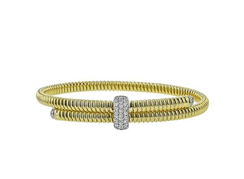 Twisted Diamond Accented Bangle