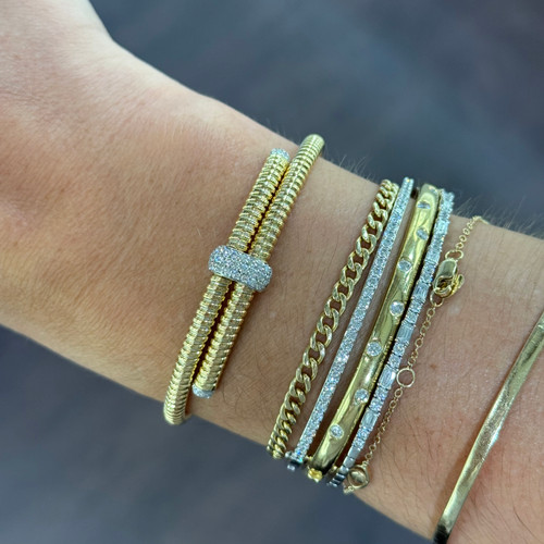 Twisted Diamond Accented Bangle