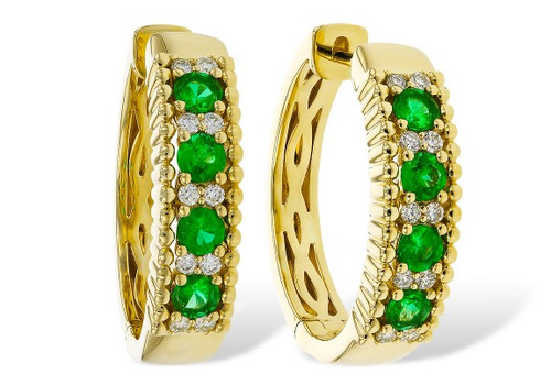Emerald Hoop Earrings