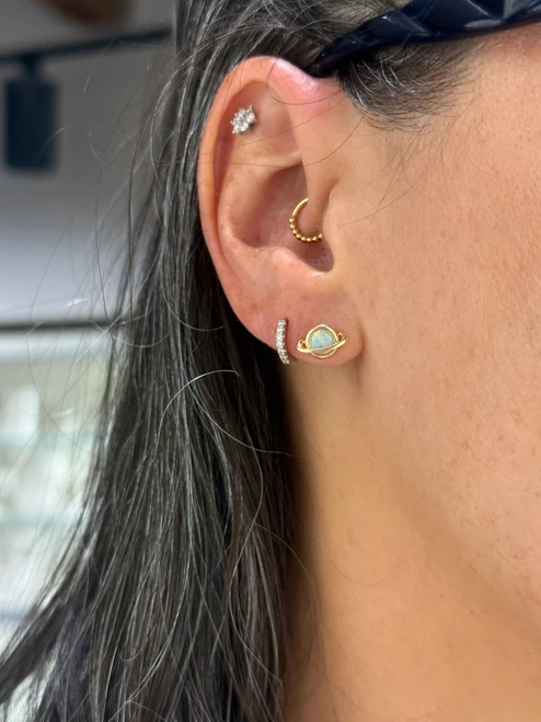 Australian Opal Saturn Studs