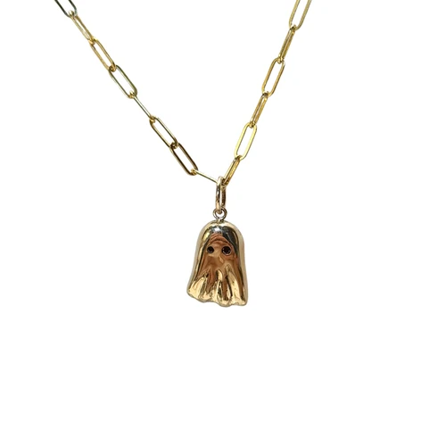 ghost pendant, ghost necklace, ghost jewelry
