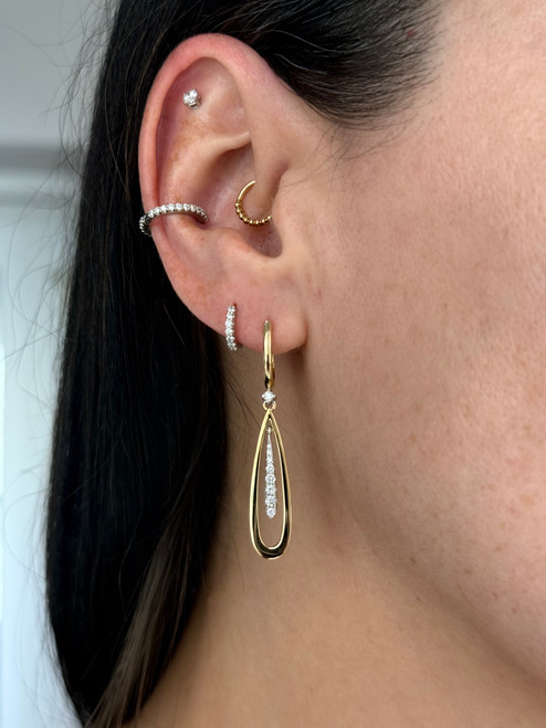 dangle earrings, diamond dangle earrings, unique diamond earrings