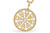 Pave Diamond Compass Medallion- Yellow Gold