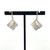 Square Wave Earrings- White