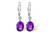 Amethyst Dangle Earrings - White Gold